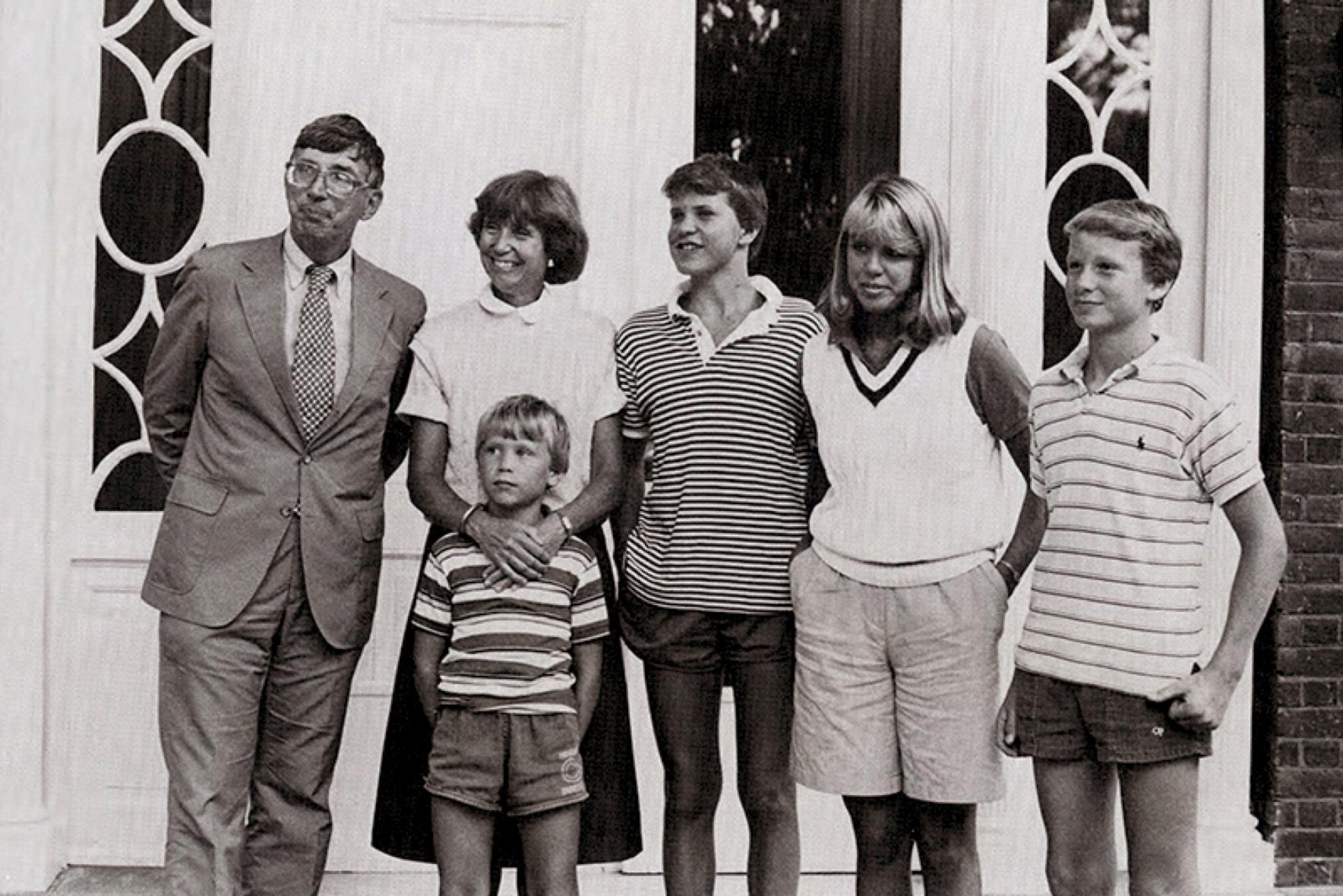 Robert M. O’Neil family portrait, left to right: Robert and Karen O’Neil, with Ben, Peter, Liza, and David.