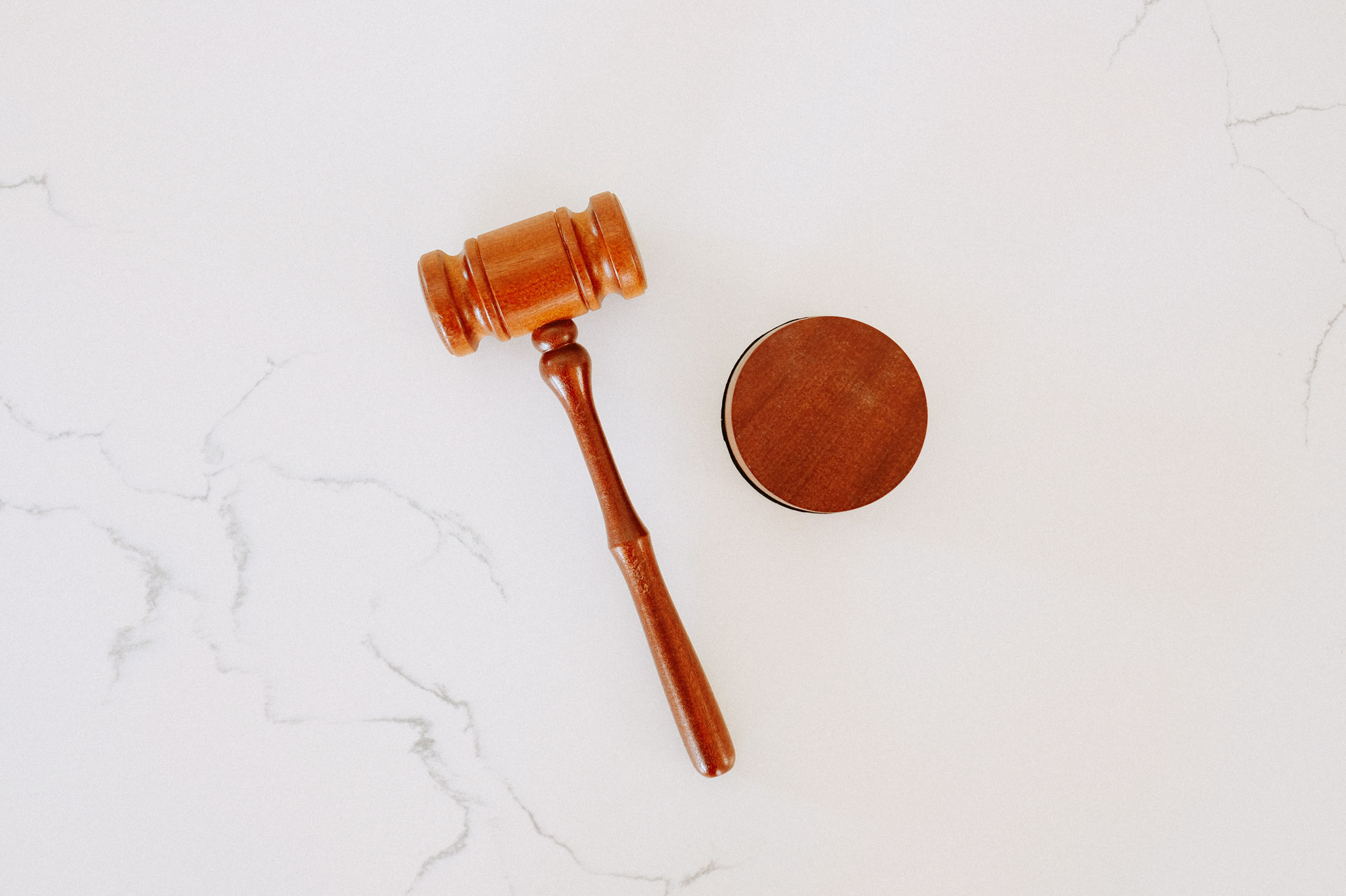 Gavel on a table