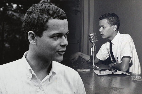 Collage of photos of Julian Bond as a student activist