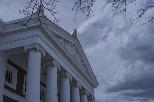 Old Cabell Hall with storm clouds