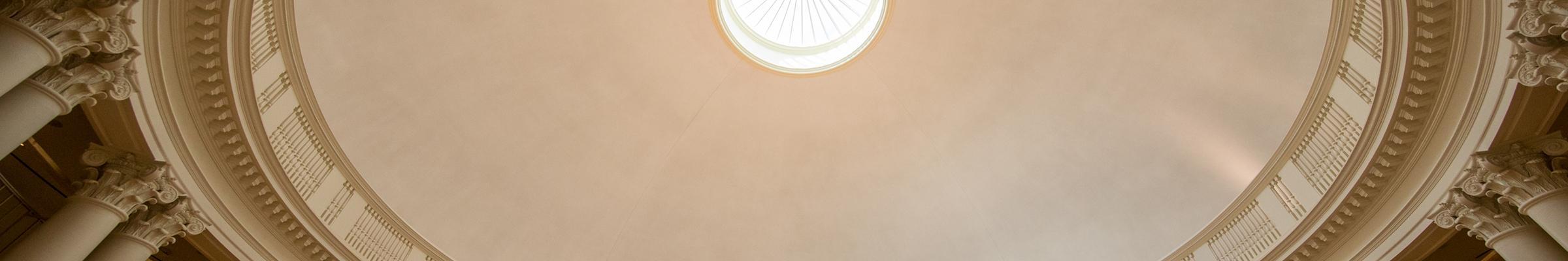 A banner portrait of the Rotunda's central oculus.